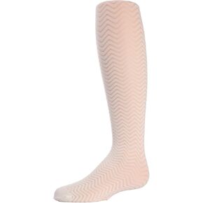 MeMoi Girls' Chevron Wave Sheer Nylon Tights