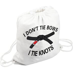 JYTAPP Jiu Jitsu Belt Gifts Black Belt Martial Arts Drawstring Bag I Don't Tie Bows I Tie Knots Jiu-Jitsu Belt Bjj Martial Arts Gifts