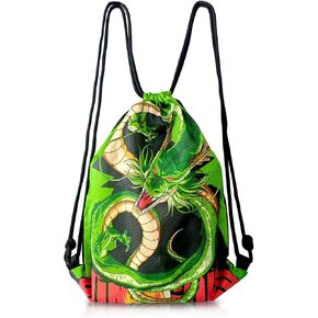MIVia Anime Gym Drawstring Bags (33.5 * 44cm) Drawstring Sackpack Cool Sports Bag Canvas Drawstring Backpack Anime Dragon String Bag suitable for Gym Yoga Travel