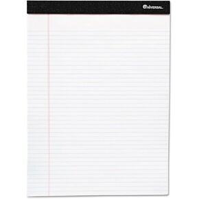 Universal UNV57300 5 in. x 8 in. Premium Narrow Ruled Writing Pads with Heavy-Duty Back - Black Headband (12/Pack)