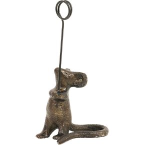 Creative Co-op DA6227-1 Cast Iron Mouse Card Holders with Distressed Finishes , Brown