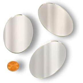 3 x 5 inch Craft Small Oval Mirrors 2 Pieces