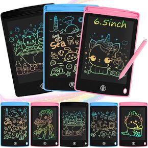 Shyflpopo 8 Pack LCD Writing Tablets for Kids, Colorful Drawing Board with One-Click Erase, Lock, and Stylus,Reusable Writing Pad for Ages Over 3 Years Old Boys and Girls Learning Writing (6.5 Inch)