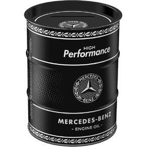 Nostalgic-Art Retro Money Box, 20.3 oz, Mercedes-Benz – Engine Oil – Gift idea for Mercedes-Benz Fans, Metal Piggy Bank, Vintage Design