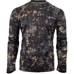 Kryptek Aura Long Sleeve Men's Shirt - Performance Athletic Shirt for Outdoor Activities, Lightweight Active Shirt, Nox - XL