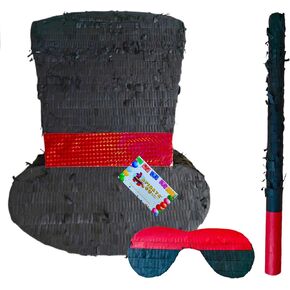 APINATA4U Magician Hat Pinata (17.5x13.4x3.5 Inch) - Elevate Your Magic Show Birthday with Las Vegas Casino Vibes - Complete Party Supplies, Includes Stick and Mask!