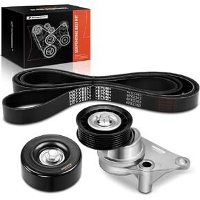 A-Premium Engine Serpentine Belt Drive Kit Compatible with Chevy, GMC, Cadillac & Hummer Vehicles - 2002-2008 - Silverado Express 1500 2500 3500, Suburban, Tahoe, Savana, Yukon, H2, Escalade & More
