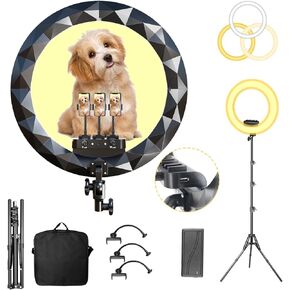 18 Inch Ring Light, Adjustable 2700-6500K Color Temperature LED Ring Light with Stand and Carrying Bag for Selfie, Makeup, TikTok, YouTube, Live Broadcast, Vlog