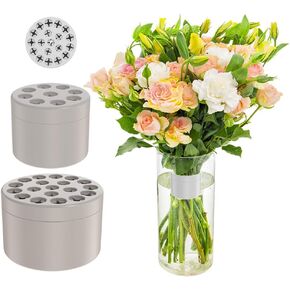 2Pcs Spiral Ikebana Stem Holder Spiral Flower Stem Holder Flower Arrangement Holder DIY Spiral Flower Bouquet Twist Holder Floral Grid Flower Frogs for Vases, Silicone Reusable (M+L,Pink) in Saudi Arabia