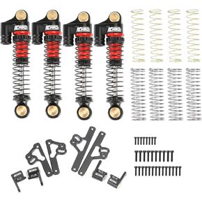 RCAWD Full Metal Adjustable Length Shocks Kit Mount for Axial SCX24 AXI90081 AXI00001 AXI00002 AXI00005 AXI00006(Black)