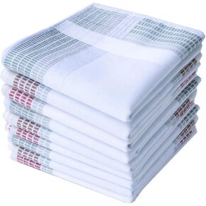 Men's handkerchiefs 100% Cotton White Color Border Hankies Pocket Square 43cm Square