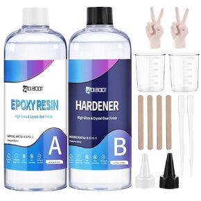 Epoxy Resin 1 Gallon - Crystal Clear Epoxy Resin Kit, No Bubble & Not Yellowing 2 Part Epoxy for Jewelry, Crafts, Table Tops, DIY 1:1 Ratio (0.5 Gallon x 2)