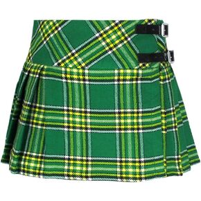 Tartanista Girls Green Tartan Katie Kilt Skirt