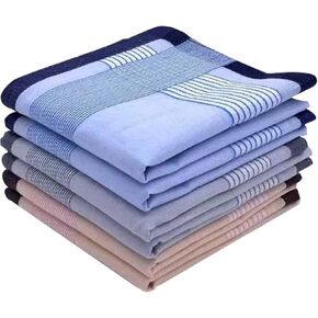 Men's Handkerchiefs,100% Soft Cotton Pocket Handkerchiefs for Men Cotton