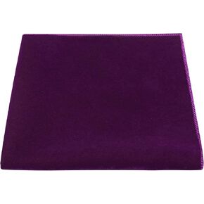 King & Priory Luxury Eggplant Purple Velvet Pocket Square, Aubergine