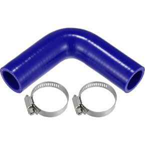 X AUTOHAUX 1 Set 25mm / 0.98" ID 100mm / 3.94" Length 90 Degrees Red Car Silicone Hose Coolant Hose with Clamps Universal