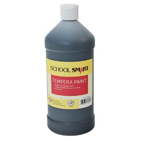 School Smart Tempera Paint, Black, 1 Quart Bottle