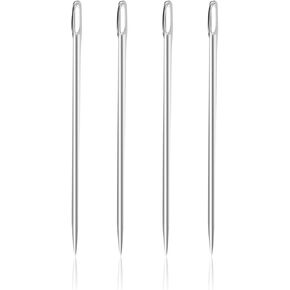 YIEMI Sewing Needles，6 Inch Large Eye Embroidery Needles for Handsewing、Embroidery、DIY(4 Pcs)