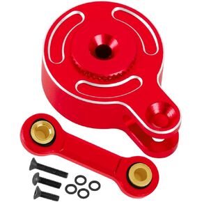RC Servo Saver Set 25T Upgrades Part for 1/10 Big Rock 3S BLX,Granite/Senton 3S BLX & Mega 550,Kraton/Outcast 4S BLX,1/8 Typhon 3S BLX& Mega 550,Alloy Fixed Link Steering Servo Saver,Red
