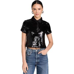 قميص بولو نسائي قصير مزين بالترتر من Alice + Olivia in Kuwait