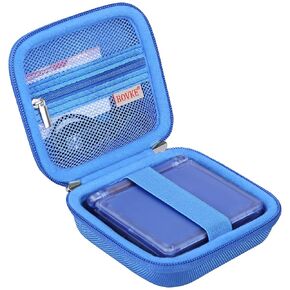 BOVKE Carrying Case Compatible with Anbernic RG35XXSP Handheld Game Console, RG35XXSP Clamshell Retro Games Consoles Flip Hand-held System Holder with Mesh Pocket for Cables and Accessories, Black