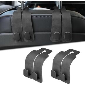 2 Pcs Car Seat Headrest Hook， Auto Seat Hook Hangers Storage Organizer Interior Accessories for Purse Coats Umbrellas Grocery Bags Handbag,Brown