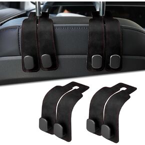 2 Pcs Car Seat Headrest Hook， Auto Seat Hook Hangers Storage Organizer Interior Accessories for Purse Coats Umbrellas Grocery Bags Handbag,Brown
