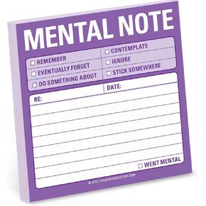 1-Count Knock Knock Mental Note Sticky Notes, To Do List Notepads, 3 x 3-inches each