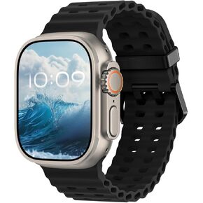 Sport Bands Compatible with Apple Watch Ultra 2 1 Band 49mm 45mm 44mm 42mm, Sport Soft Silicone Adjustable Replacement Bands Straps Wristbands for iwatch Ultra Bands