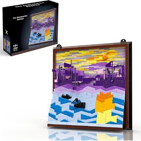 Ideas Monet Impression Sunrise Building Sets for Adults, Unique 3D Wall Art for Holiday Decoration, Creative Toy Building Sets Crafts Set for Adults, Compatible with Lego