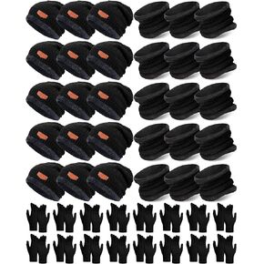 Toulite 45 Pieces Kids Winter Hat Glove Scarf Sets Warm Fleece Lining Beanie Hat Mitten Neck Warmer for Boys Girls Gifts