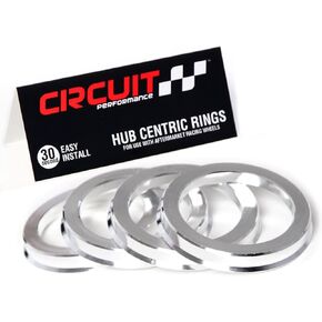 Circuit Performance 73.1mm OD to 66.6mm ID Silver Aluminum Hub Centric Rings Compatible with Audi A3 A4 A5 A7, BMW 5 7 Series X3, Mercedes C Class E Class S Class GL ML with 66.56 Hub Bore