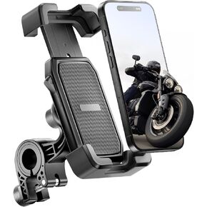 Motorcycle Phone Mount, Bike Phone Holder, [2024 Upgrade] One Hand Operation Scooter Phone Holder, ATV Phone Mount, for iPhone,Bicycle Handlebar Accessories for 4.7-7.0 inch Smartphones