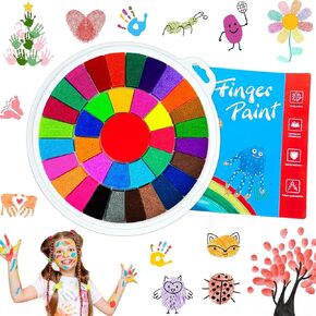 36 Color Washable Finger Paint Set,Kids Funny Fingers Painting with Book,Art Drawing Supplies for Painting DIY Crafts,Gifts,Early Learning