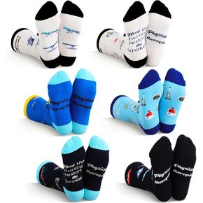 6 Pairs Book Socks Novelty Socks for Book Lovers Vintage Book Socks Socks Gift for Readers Book Lovers Teachers Students Men's Women's Crew Socks