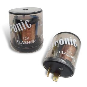 2 PCS Car Electric Flasher Relay, 12V 2-Pin LED Flasher Relay, Round Shell Electronic Turn Signal Flasher, Universal for Most Cars Turn Signal Bulbs Fast Flash (Transparent)
