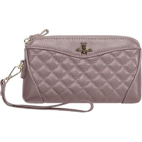 XEYOU Genuine Leather Wristlet Clutch Wallet Purses for Women Cell Phone Wallet Handbag with Removable Wristlet