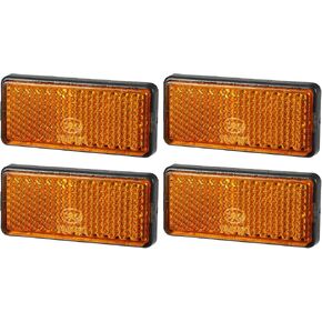 4pcs 2.20"x0.98" Universal Reflector - Rectangle Motorcycle Bike Safety Reflector Increase Visibility and Safety on The Road - Plastic Orange
