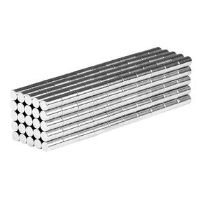 Tiny Round Cylinder Magnets 1x2mm - Magnetic Adhesive Sticker Holder Lifter Fastener Very Small Circular Magnet Cylinders (100 Pack)