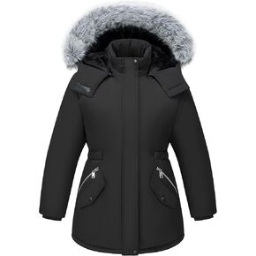 WULFUL Girl’s Winter Parka Coat Long Water Resistant Warm Fleece Puffer Jacket