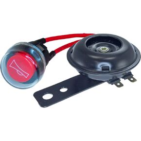Round backlit horn button and 105db horn (Silver) for ATV, UTV, Golf Car Cart 12 VDC