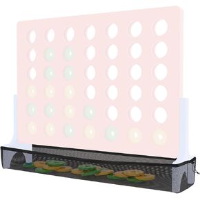 Mesh Net Only for 4 in a Row Connect Game, Mesh Bag Pocket with Adjustable Straps to Catch Falling Rings, 4-to-Score Game Jumbo Rings Holder, No Need to Pick Scattered Coins, Board Game Accessories