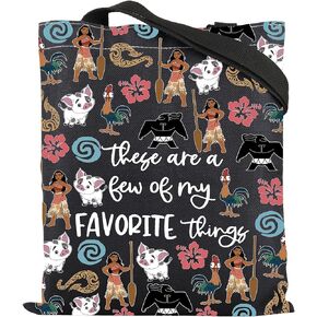 ENSIANTH Moana Inspired Tote Bag Polynesian Princess Gift Princess Moana Lover Gift Maui Hei Hei Princess Ocean Handbag