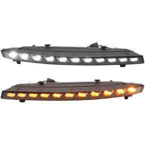 LED Daytime Running Light Compatible with Audi Q7 Facelift Model 2010 2011 2012 2013 2014 2015 Front Driving Fog Lamp DRL with Turn Signal