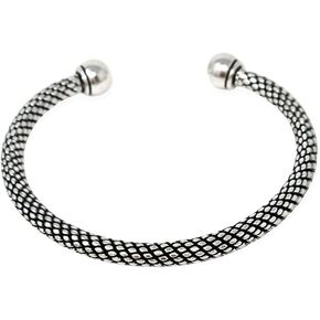 Mens Heavy 925 Sterling Silver Bangle Bracelet, Torque Silver Bangle Cuff for Men - Original Design Rope Torque Bangle