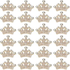 24Pcs Crystal Rhinestone Crown Embellishments Rhinestone Embellishments Crown Jewelry Embellishment for DIY Handmade Hair Accessories Sneakers, Clothes, Party Decorations Gift Box Dress