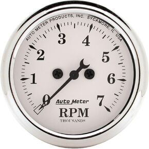 AUTO METER 1694 Old TYME White Electric Tachometer,2.3125 in.