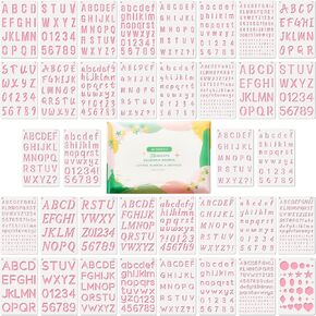 1/4, 1/2, 3/4, 1, 5/4 Inch Letter Stencils for Painting – 36 PCS (5.1 X 7.9 Inch) Plastic Stencils for Crafts Reusable - Small Number and Alphabet Stencils