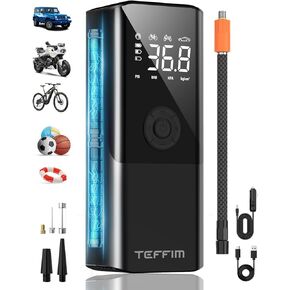 Tire Inflator Portable Air Compressor - 150PSI & 20000mAh Battery, 12V Smart Air Pump for Car Tires, 6X Tire Pump with Pressure Gauge, Auto Shut-off, Motorcycle, SUV, Bike Pump, Bicycle, Balls