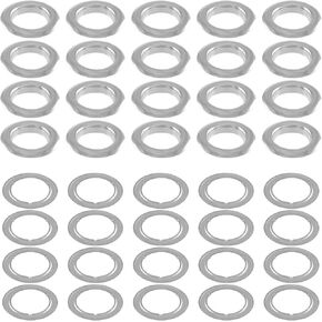 Kemcatui 20 Sets 1/5" / 6mm Sliver Grommets Metal Eyelets, Eyelets and Grommets with Washers, Metal Grommet for Canvas Curtains Leather Bag Clothes Fabric